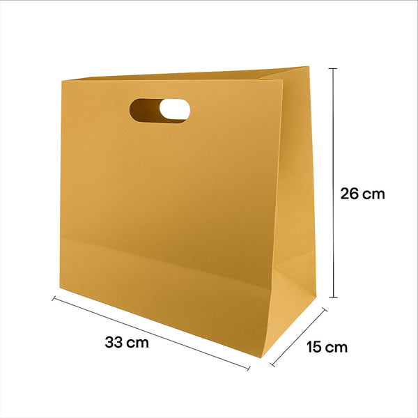 Çantë Take Away Kraft me Dorë të Hapur – 33×15×26 cm